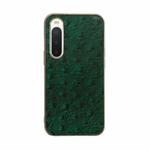 For Sony Xperia 10 IV Genuine Leather Ostrich Texture Nano Plating Phone Case(Green)