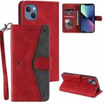 For iPhone 13 mini Nail Skin Feel Stitching Calf Texture Leather Phone Case(Red)