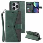 For iPhone 13 Pro Max Nail Skin Feel Stitching Calf Texture Leather Phone Case(Green)