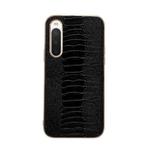 For Sony Xperia 10 IV Genuine Leather Weilai Series Nano Plating Phone Case(Black)