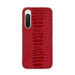 For Sony Xperia 10 IV Genuine Leather Weilai Series Nano Plating Phone Case(Red)