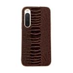 For Sony Xperia 10 IV Genuine Leather Weilai Series Nano Plating Phone Case(Coffee)
