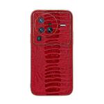 For vivo X80 Pro 5G Genuine Leather Weilai Series Nano Plating Phone Case(Red)