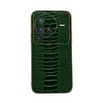 For vivo X80 Pro 5G Genuine Leather Weilai Series Nano Plating Phone Case(Green)