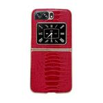 For Motorola Moto Razr 2022 Genuine Leather Weilai Series Nano Plating Phone Case(Red)