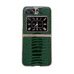 For Motorola Moto Razr 2022 Genuine Leather Weilai Series Nano Plating Phone Case(Green)