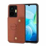 For vivo Y55 4G Double Buckle Magnetic Phone Case(Light Brown)