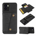 For vivo Y16 Double Buckle Magnetic Phone Case(Black)