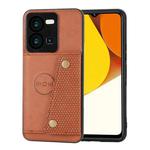For vivo Y35 Double Buckle Magnetic Phone Case(Light Brown)