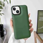 For iPhone 14 Liquid Silicone Bread Bubble Phone Case(Dark Green)