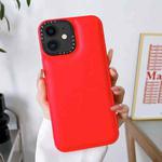 For iPhone 12 Liquid Silicone Bread Bubble Phone Case(Red)