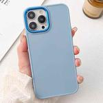 For iPhone 14 Pro Max Electroplated Grooved Skin Fee Phone Case(Sky Blue)