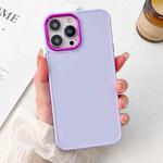 For iPhone 14 Pro Max Electroplated Grooved Skin Fee Phone Case(Purple)