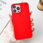 For iPhone 14 Pro Electroplated Grooved Skin Fee Phone Case(Red)