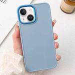 For iPhone 14 Electroplated Grooved Skin Fee Phone Case(Sky Blue)