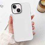 For iPhone 14 Electroplated Grooved Skin Fee Phone Case(White)