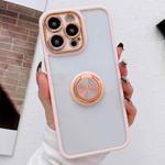 For iPhone 14 Pro Electroplated Ring Holder Phone Case(Pink)