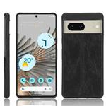 For Google Pixel 7 5G Shockproof Sewing Cow Skin Texture PC + PU + TPU Case(Black)