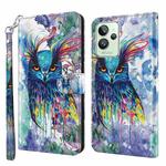 For Realme GT2 Pro 3D Painting Pattern TPU + PU Phone Case(Watercolor Owl)