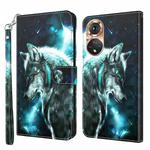 For Honor 50 3D Painting Pattern TPU + PU Phone Case(Wolf)