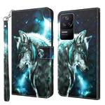 For Xiaomi Poco F4 3D Painting Pattern TPU + PU Phone Case(Wolf)