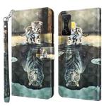 For Xiaomi Poco F4 GT 3D Painting Pattern TPU + PU Phone Case(Cat Tiger)