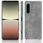 For Sony Xperia 5 IV Shockproof Litchi Texture PC + PU Case(Grey)