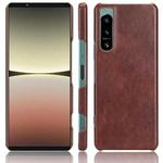 For Sony Xperia 5 IV Shockproof Litchi Texture PC + PU Case(Brown)