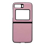 For Motorola Moto Razr 2022 Two-color Litchi Texture PU Phone Case(Pink)
