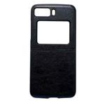 For Motorola Moto Razr 2022 Two-color Litchi Texture PU Phone Case(Black)