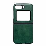 For Motorola Moto Razr 2022 Two-color Litchi Texture PU Phone Case(Green)