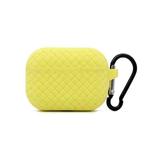 For AirPods Pro Weave Texture TPU Protective Case(Yellow)
