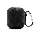For AirPods 2 / 1 Weave Texture TPU Protective Case(Black)