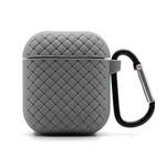 For AirPods 2 / 1 Weave Texture TPU Protective Case(Grey)
