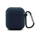 For AirPods 2 / 1 Weave Texture TPU Protective Case(Midnight Blue)