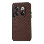 For OnePlus Ace Pro / 10T Carbon Fiber Texture PU Phone Case(Brown)