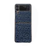 For Samsung Galaxy Z Flip4 Sky Series Nano Electroplating Genuine Leather Phone Case(Blue)