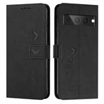 For Google Pixel 7 Pro Skin Feel Heart Pattern Leather Phone Case(Black)