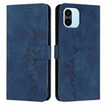 For Xiaomi Redmi A1 Skin Feel Heart Pattern Leather Phone Case(Blue)