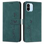 For Xiaomi Redmi A1 Skin Feel Heart Pattern Leather Phone Case(Green)