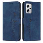 For Xiaomi Redmi Note 11T Pro/Note 11T Pro+ 5G/Poco X4 GT Skin Feel Heart Pattern Leather Phone Case(Blue)