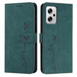 For Xiaomi Redmi Note 11T Pro/Note 11T Pro+ 5G/Poco X4 GT Skin Feel Heart Pattern Leather Phone Case(Green)