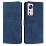 For Xiaomi 12 Lite Skin Feel Heart Pattern Leather Phone Case(Blue)