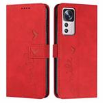 For Xiaomi 12T/12T Pro/Redmi K50 Ultra Skin Feel Heart Pattern Leather Phone Case(Red)