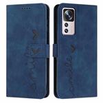 For Xiaomi 12T/12T Pro/Redmi K50 Ultra Skin Feel Heart Pattern Leather Phone Case(Blue)