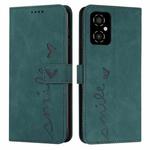 For Xiaomi Poco M4 5G Skin Feel Heart Pattern Leather Phone Case(Green)