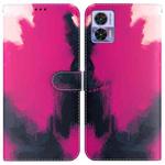 For Motorola Edge 30 Neo / Edge 30 Lite Watercolor Pattern Flip Leather Phone Case(Berry Color)