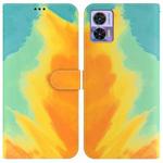 For Motorola Edge 30 Neo / Edge 30 Lite Watercolor Pattern Flip Leather Phone Case(Autumn Leaf)