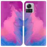 For Motorola Moto X30 Pro 5G / Edge 30 Ultra Watercolor Pattern Flip Leather Phone Case(Purple Red)