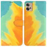 For Motorola Moto G32 Watercolor Pattern Flip Leather Phone Case(Autumn Leaf)